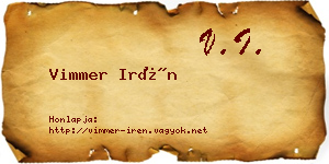 Vimmer Irén névjegykártya